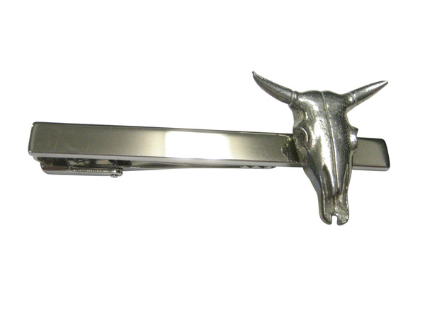 Bull Cow Head Skeleton Tie Clip