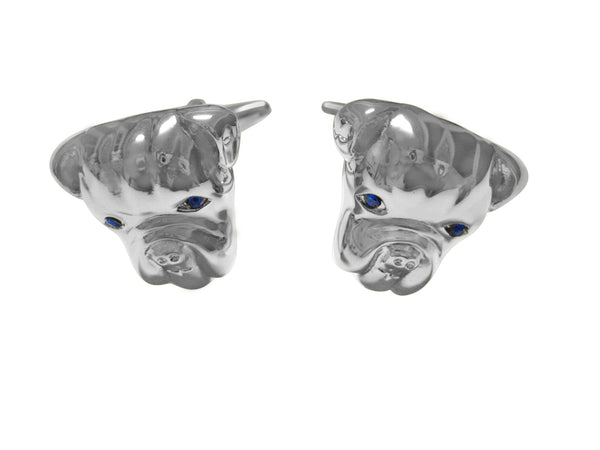 Bull Dog with Blue Eyes Cufflinks