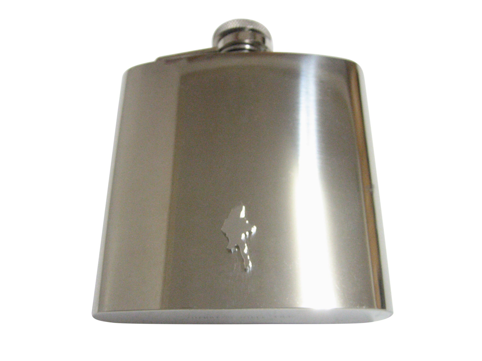 Burma Map Shape Pendant 6 Oz. Stainless Steel Flask