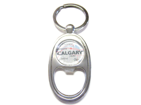 Calgary Canada Map Bottle Opener Key Chain