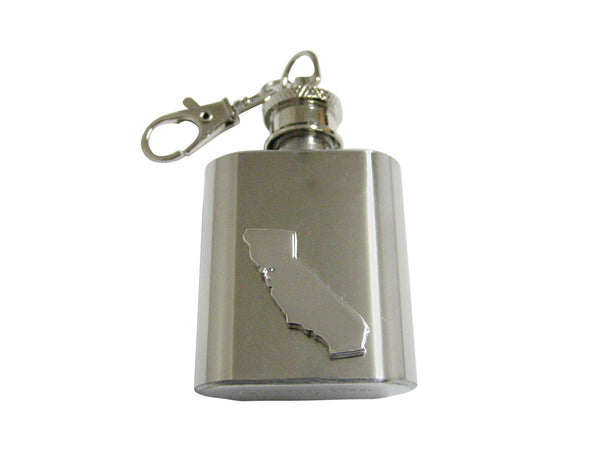 California State Map Shape Keychain Flask