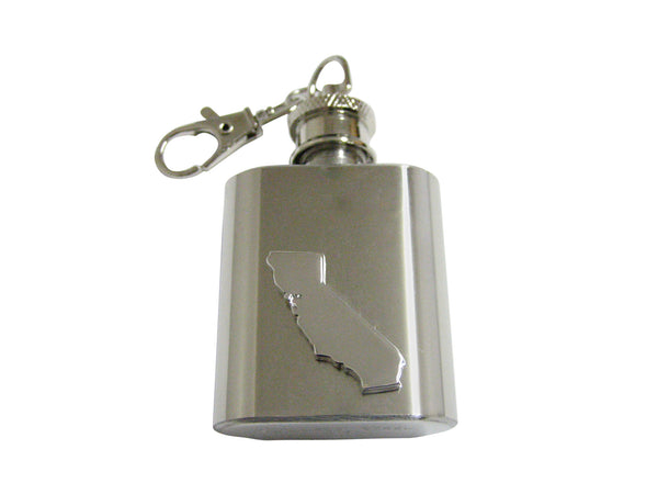 California State Map Shape 1 Oz. Stainless Steel Key Chain Flask