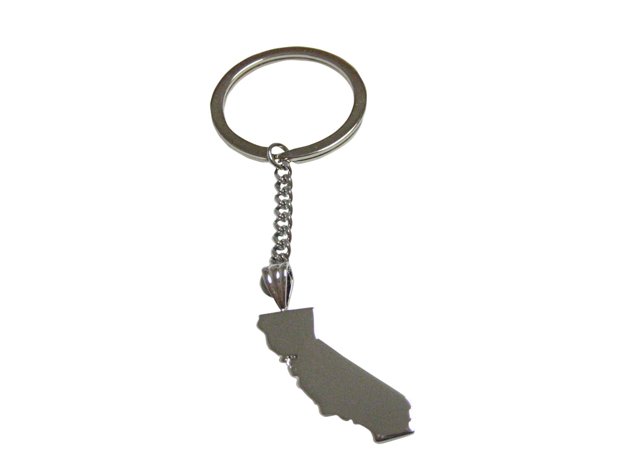 California State Map Shape Pendant Keychain