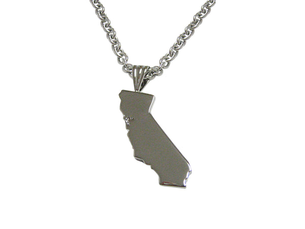 California State Map Shape Pendant Necklace