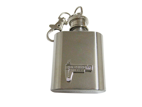 Caliper Measuring Tool 1 Oz. Stainless Steel Key Chain Flask