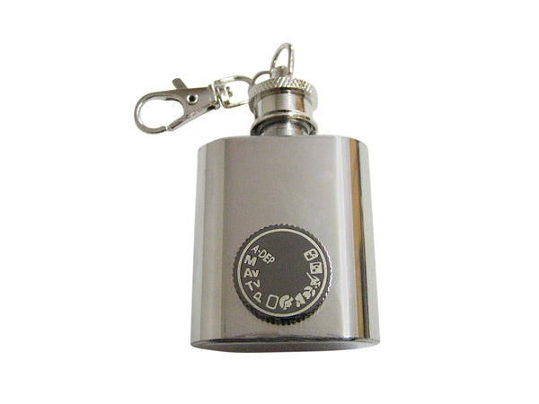 Camera Dial 1 Oz. Stainless Steel Key Chain Flask
