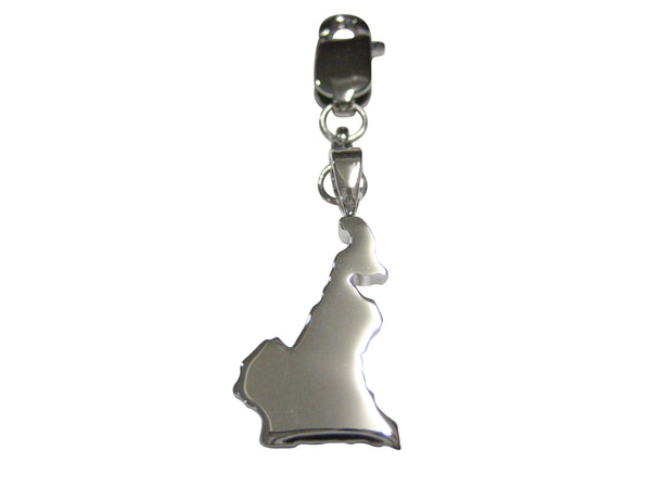 Cameroon Country Map Shape Pendant Zipper Pull Charm