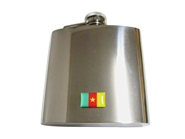 Cameroon Flag Pendant 6 Oz. Stainless Steel Flask