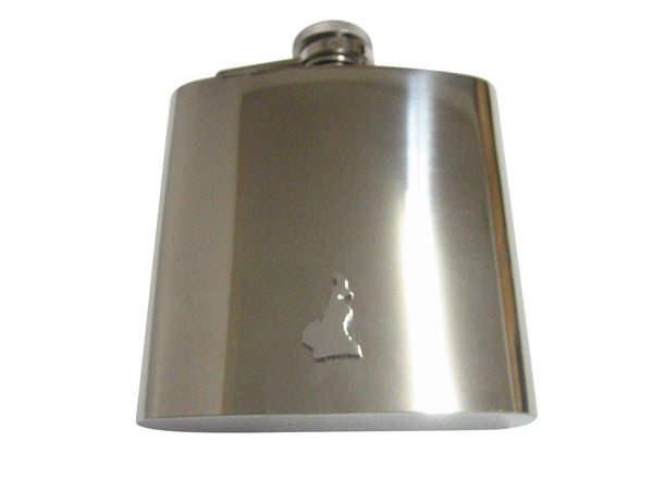Cameroon Map Shape Pendant 6 Oz. Stainless Steel Flask