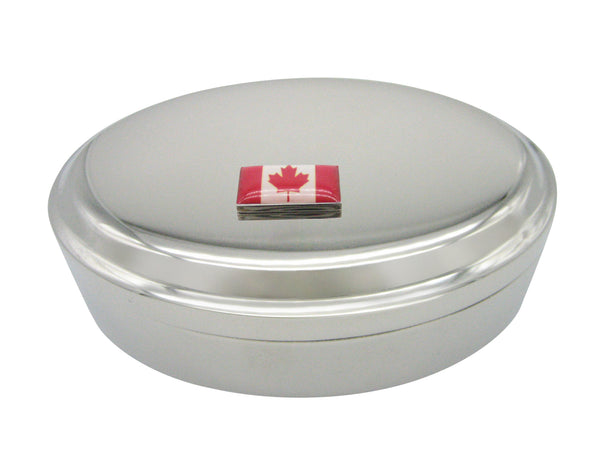 Canada Flag Pendant Oval Trinket Jewelry Box