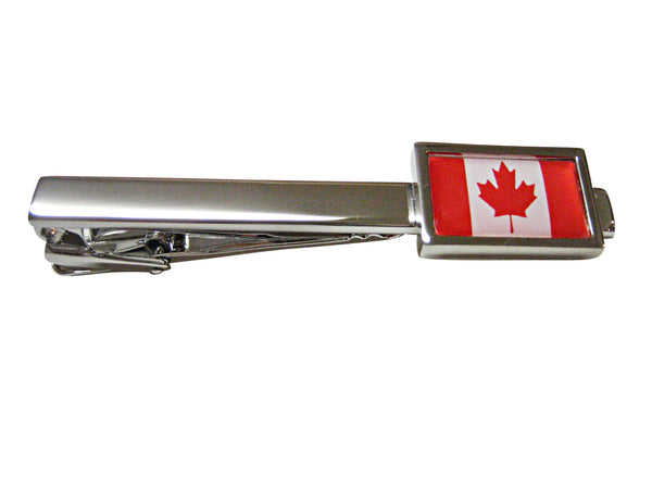 Bordered Canada Flag Square Tie Clip
