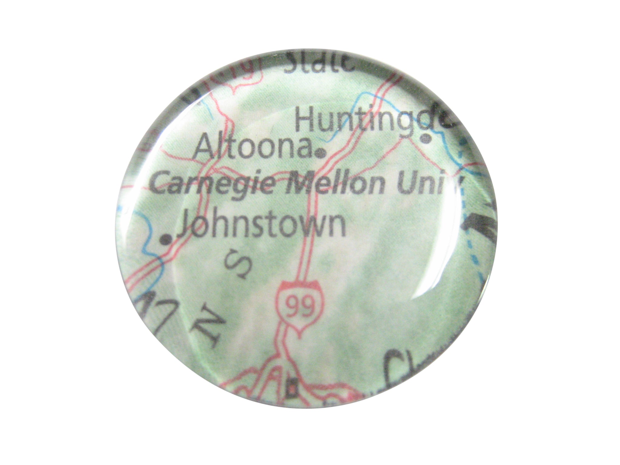 Carnegie Mellon University Pittsburgh Pennsylvania Map Pendant Magnet