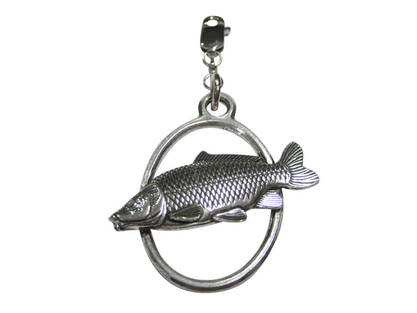 Carp Fish Large Oval Pendant Zipper Pull Charm