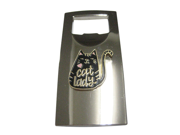 Cat Lady Black Cat Bottle Opener