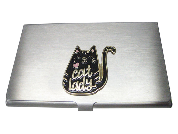 Cat Lady Black Cat Business Card Holder