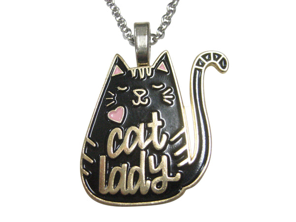 Cat Lady Black Cat Pendant Necklace