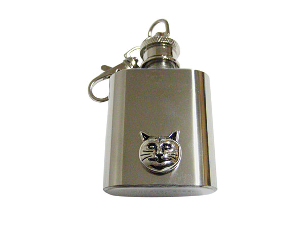 Cat Head 1 Oz. Stainless Steel Key Chain Flask