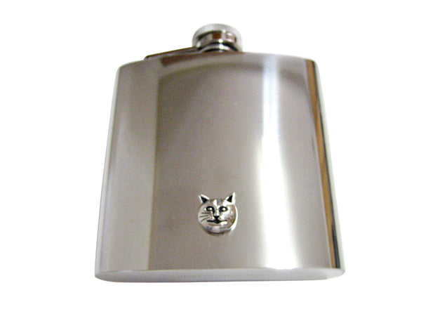 Cat Head 6 Oz. Stainless Steel Flask