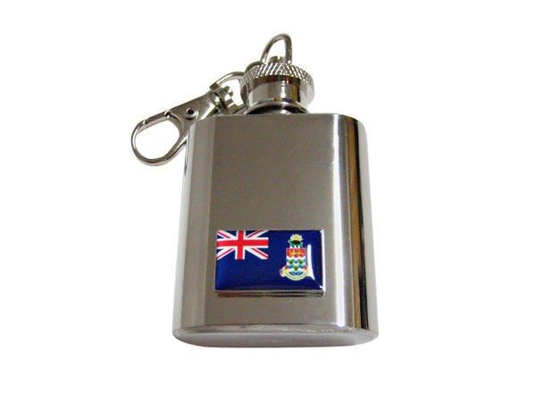 Cayman Islands Flag Pendant 1 Oz. Stainless Steel Key Chain Flask