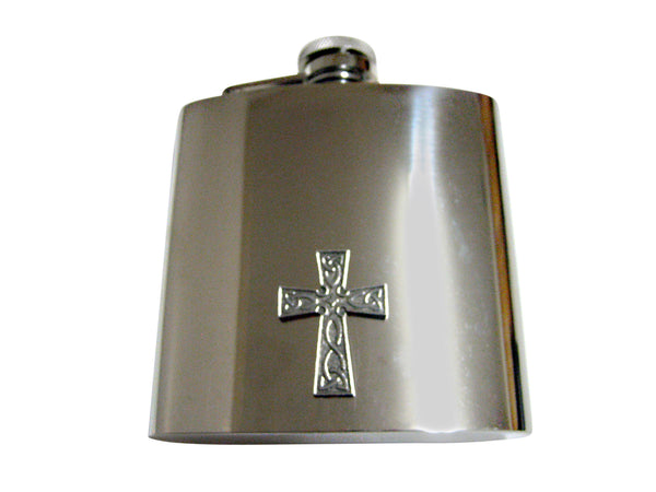 Celtic Design Large Cross 6 Oz. Stainless Steel Flask