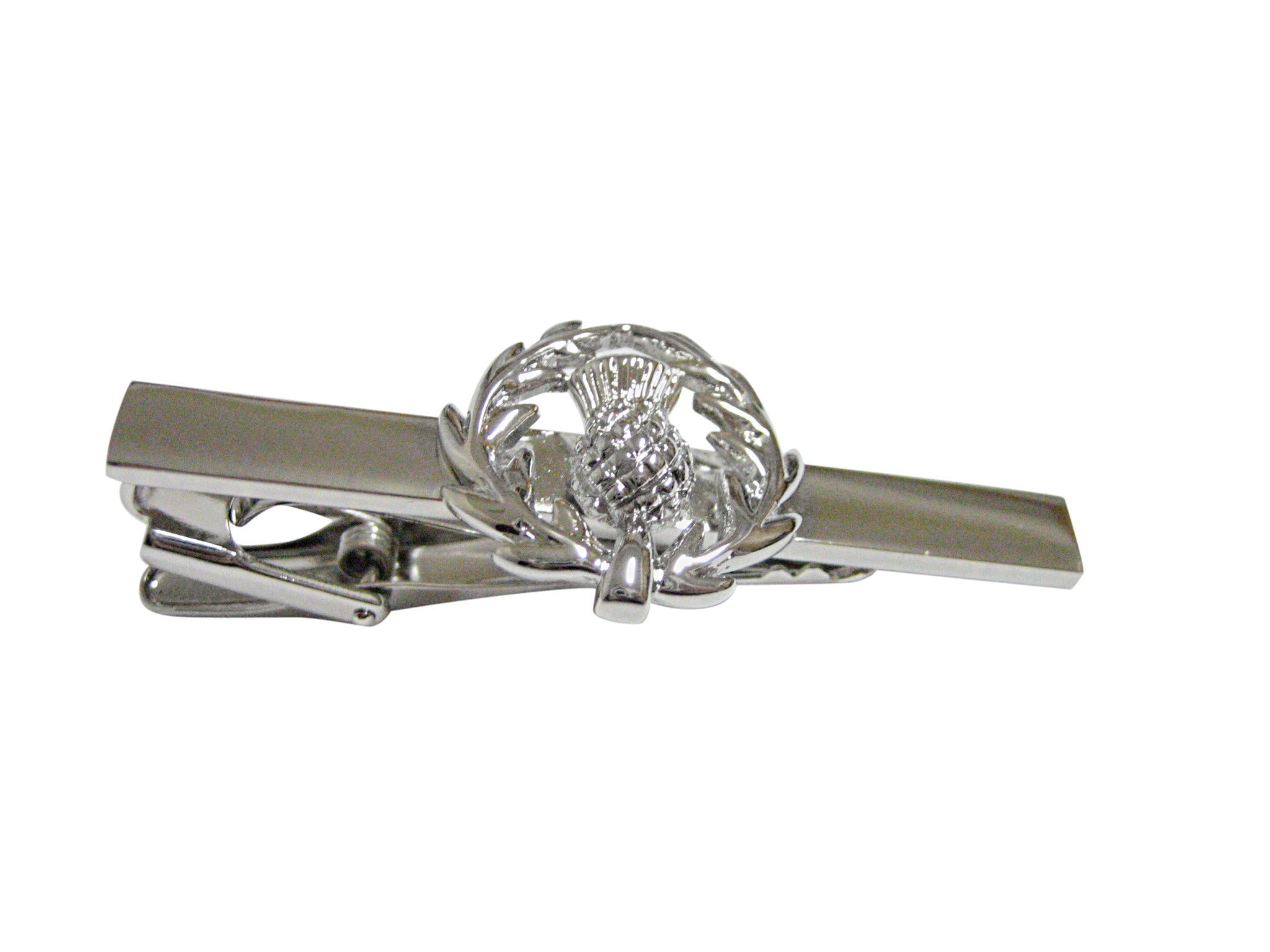 Centered Scottish Thistle Pendant Tie Clip