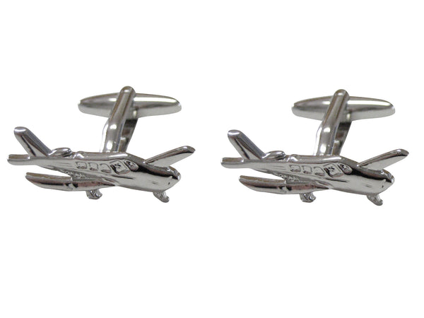 Silver Toned Cessna Airplane Cufflinks