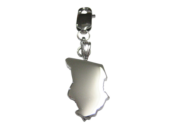 Chad Country Map Shape Pendant Zipper Pull Charm