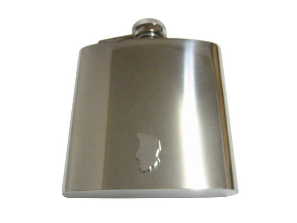 Chad Map Shape Pendant 6 Oz. Stainless Steel Flask