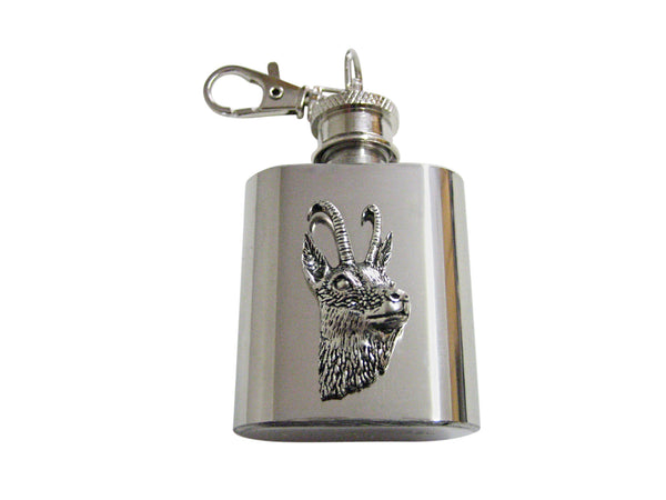 Chamois Goat Antelope 1 Oz. Stainless Steel Key Chain Flask