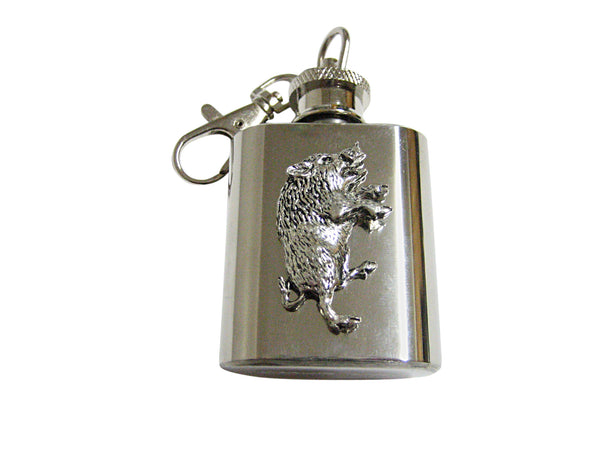 Charging Wild Boar 1 Oz. Stainless Steel Key Chain Flask