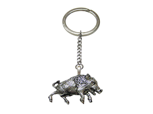 Charging Wild Boar Pendant Keychain