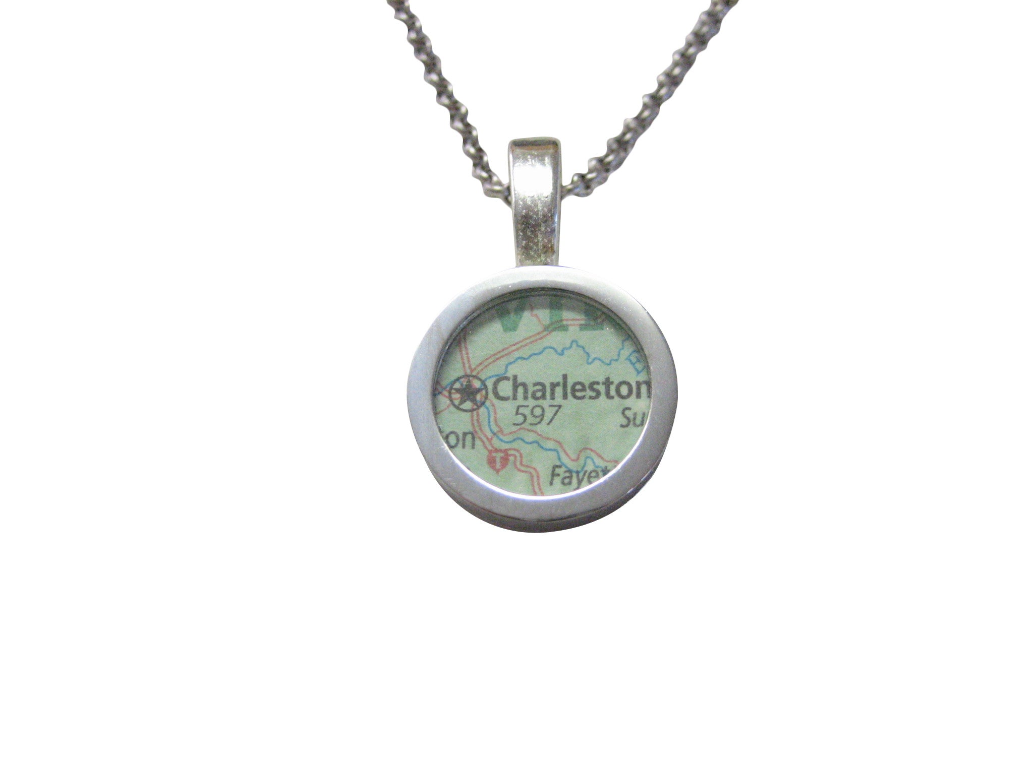 Charleston Map Pendant Necklace