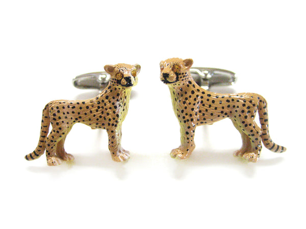 Safari Cheetah Cufflinks with Swarovski Crystal Eyes