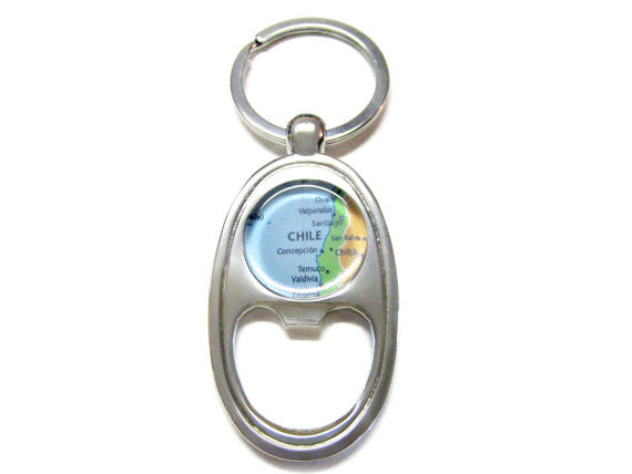 Chile Map Bottle Opener Key Chain