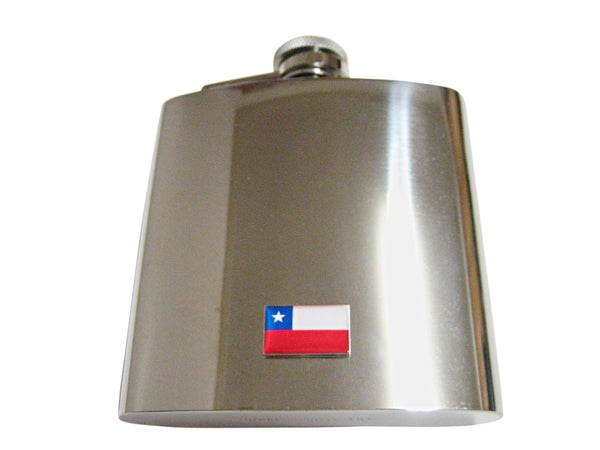 Chile Flag Pendant 6 Oz. Stainless Steel Flask