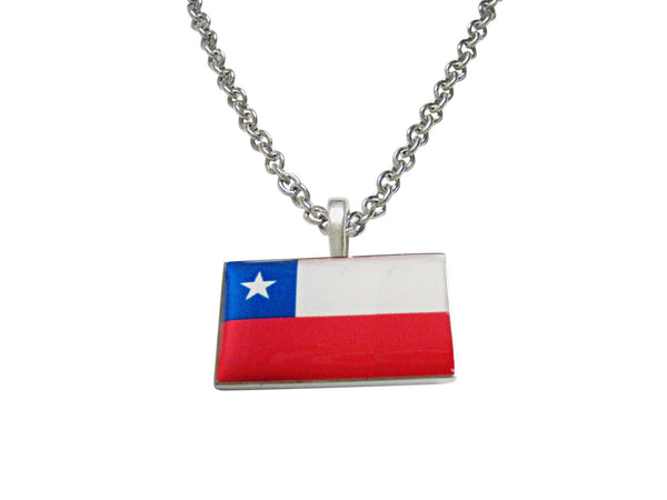 Chile Flag Pendant Necklace