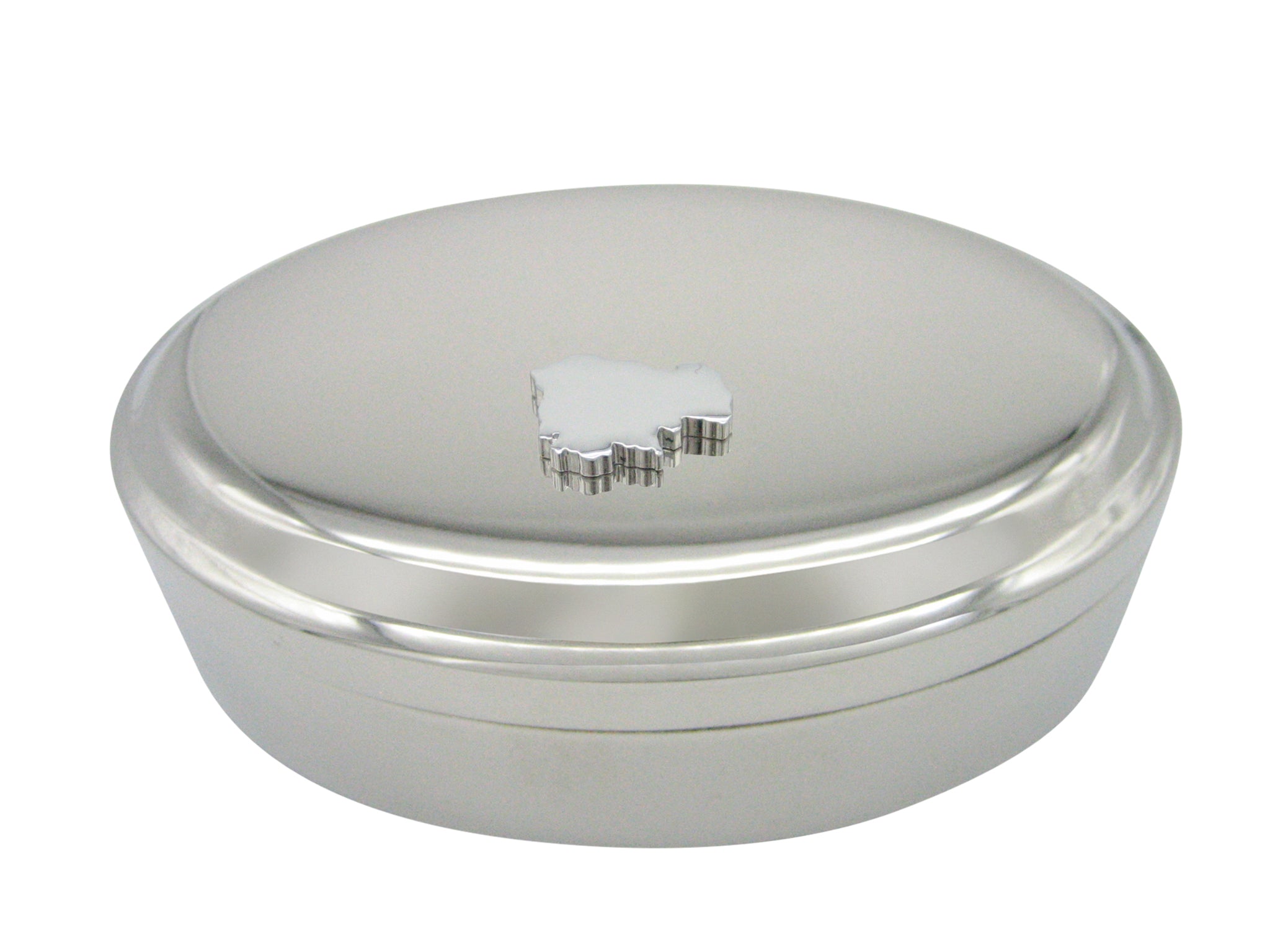 Chile Map Shape Pendant Oval Trinket Jewelry Box