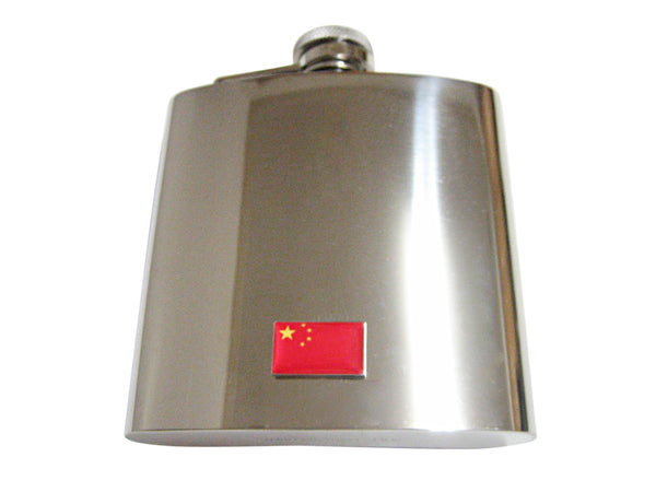 China Flag Pendant 6 Oz. Stainless Steel Flask