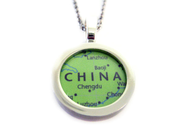 China Map Pendant Necklace