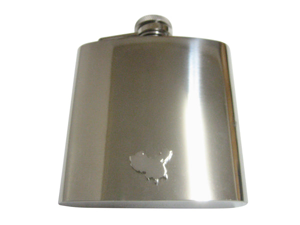 China Map Shape Pendant 6 Oz. Stainless Steel Flask