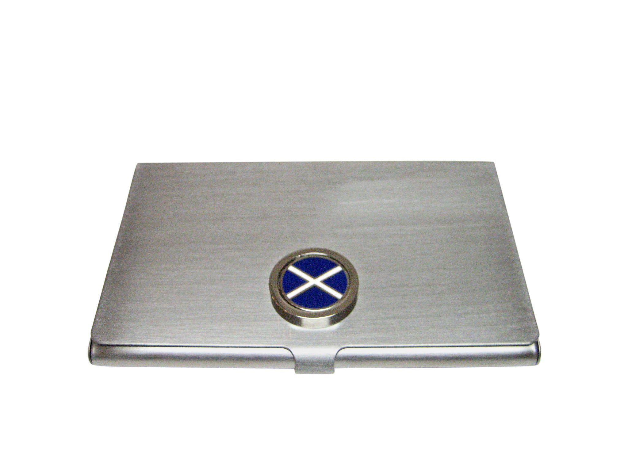 Circle Scottish Flag Design Business Card Holder