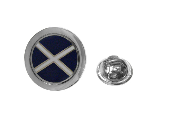 Circle Scottish Flag Design Lapel Pin