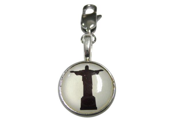 Circular Christ The Redeemer Rio Statue Pendant Zipper Pull Charm