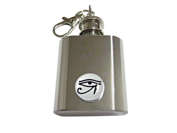 Circular Eye of Horus 1 Oz. Stainless Steel Key Chain Flask