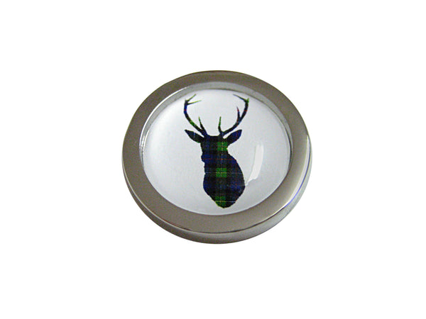 Circular Green Stag Deer Head Magnet
