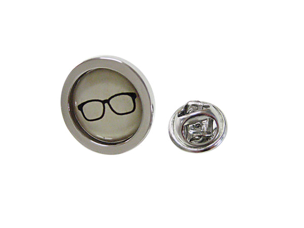 Circular Hipster Glasses Design Lapel Pin