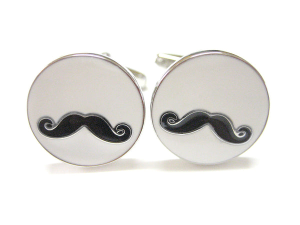 Circular Hipster Mustache Cufflinks