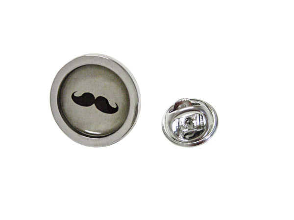 Circular Hipster Mustache Design Lapel Pin
