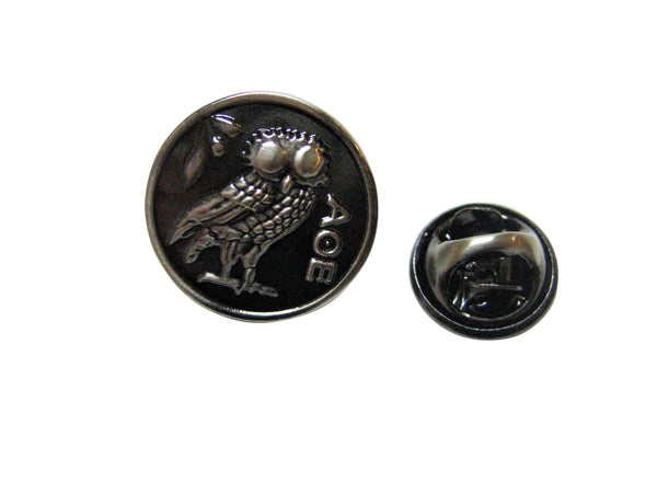 Circular Owl of Athena Lapel Pin