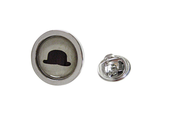 Circular Round Bowler Hat Design Lapel Pin
